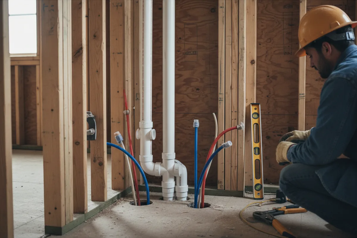 Drain and supply rough-in during Toilet Repair and Installation in Radnor